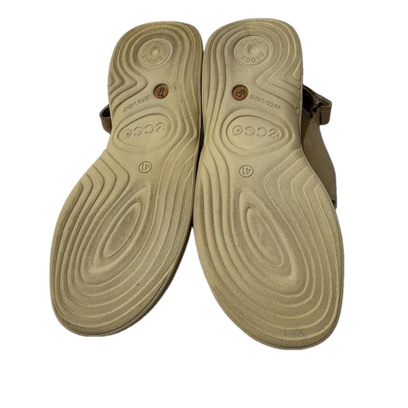 Ecco Light Leather/Suede Sandals, Size US 10/10.5 EUR 41, Tan Suede - Picture 5 of 7